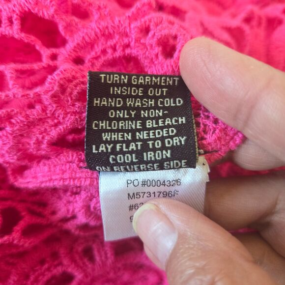 Fever Pink Crochet Lace Cover-Up Tunic Dress Size Small NWT - Picture 10 of 12